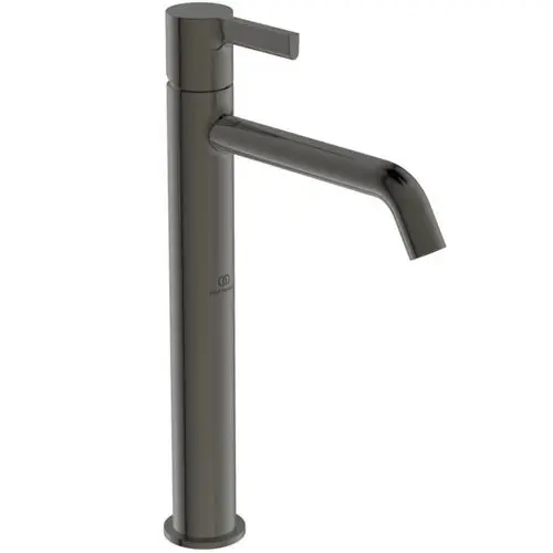Waschtischarmatur aus dem Sortiment von Ideal Standard, in Magnetgrau, mit langem Auslauf und einem schlichten, modernen Design.